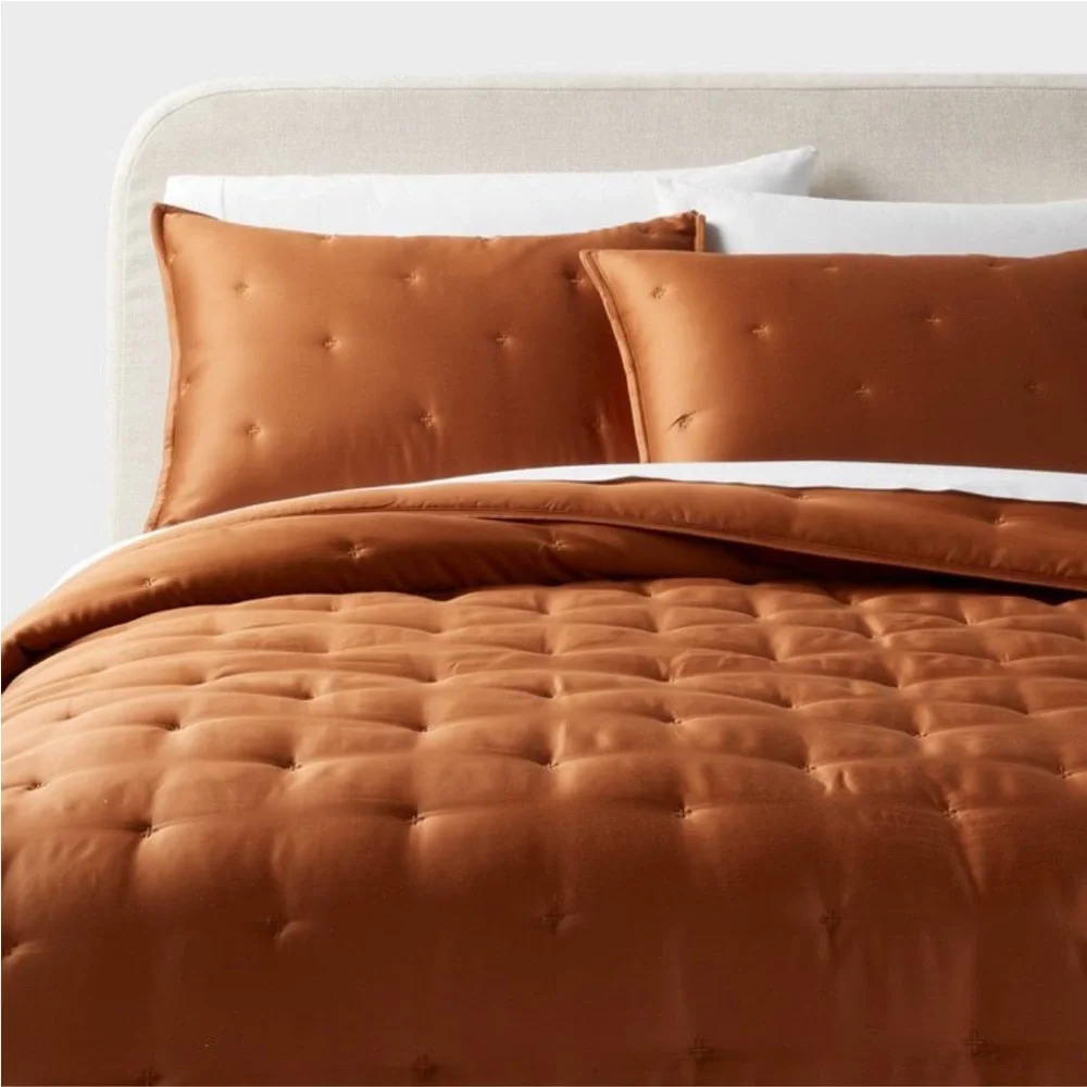 THRESHOLD NWT tencel comforter & sham set -copper -full/queen